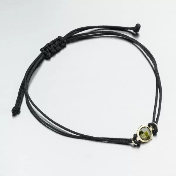 Šnúrkový náramok so zlatým príveskom LT14-014-ZL-ZEL