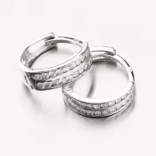 Krúžky z bieleho zlata so zirkónmi PKL22-037