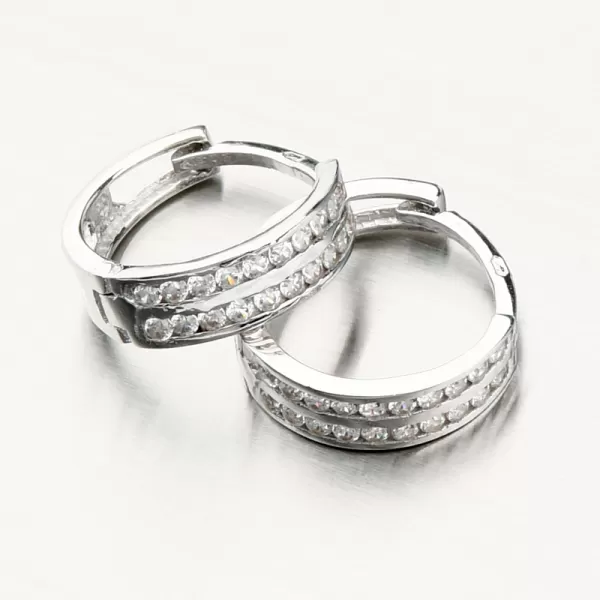 Krúžky z bieleho zlata so zirkónmi PKL22-037