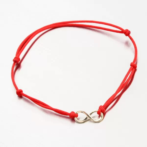 Náramok červený povrázkový nekonečno 74-5188ZL-CV