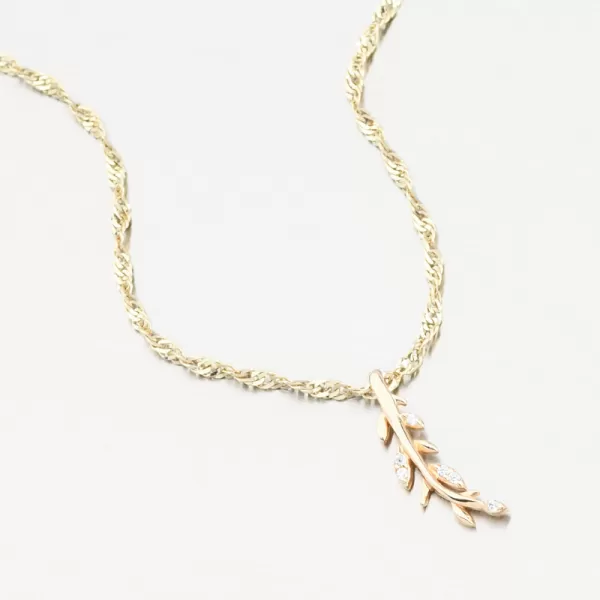 Zlatý prívesok vetvička so zirkónmi 13R-421