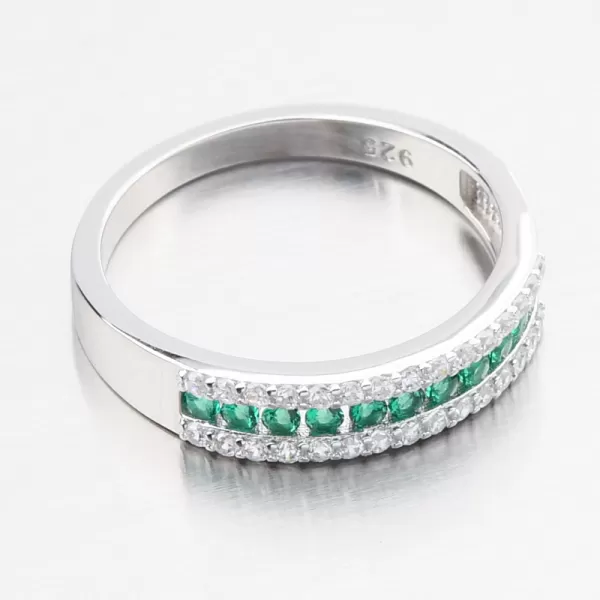 Dámsky prsteň striebro 925 so zirkónmi a smaragdmi PKL-1062