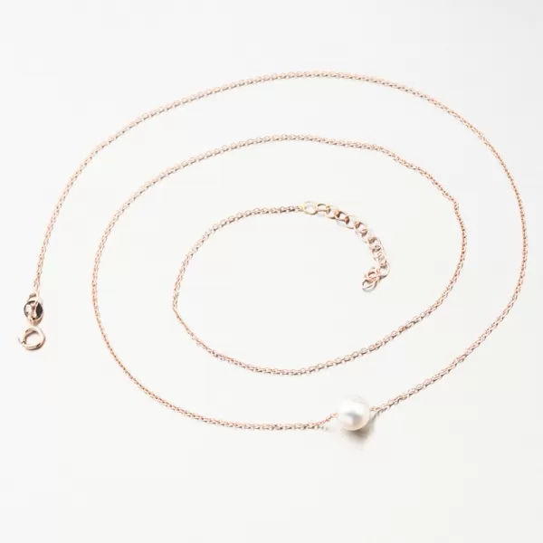 Ružový zlatý náhrdelník s perlom 55GZZ-3046-CV