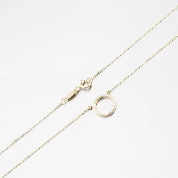 Dámsky náhrdelník žlté zlato 585 zirkón DZF4369-ZL-ZIR