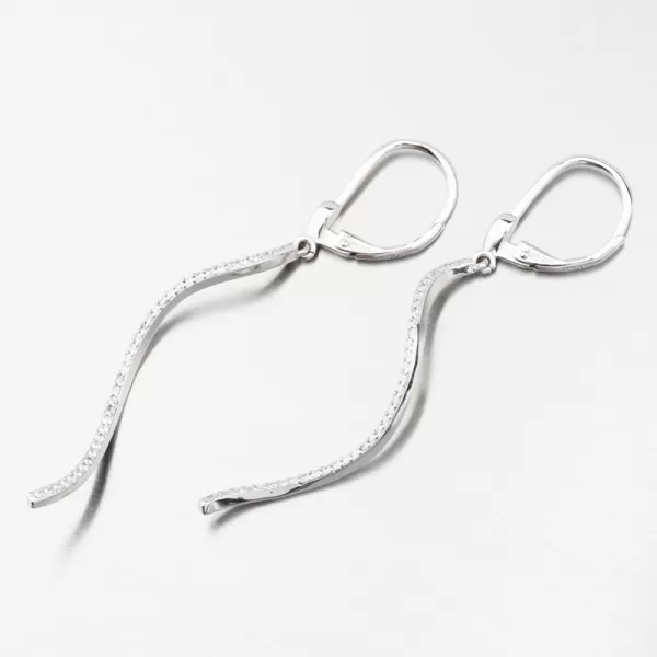 Visiace strieborné náušnice so zirkónmi UCST-122362