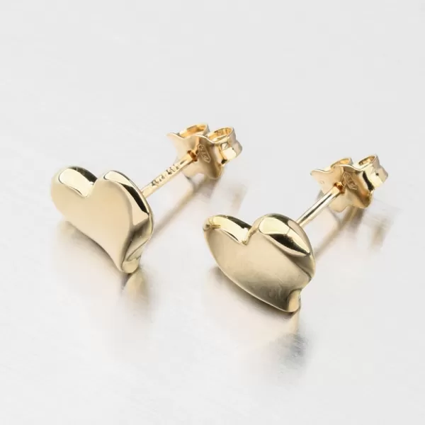 Dámske náušnice žlté zlato 585 srdce 143P-122301