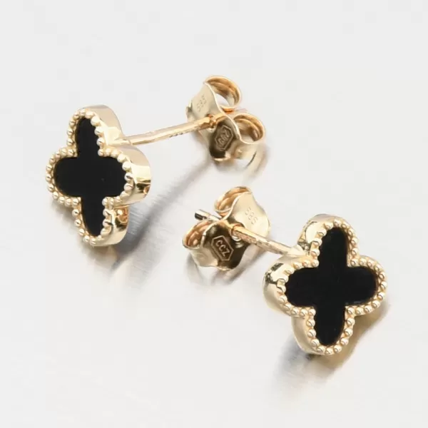 Zlaté náušnice Štyri listové ďateliny 12R-747