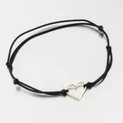 Náramok čierny povrázkový so srdcom 74-5187ZL-Black