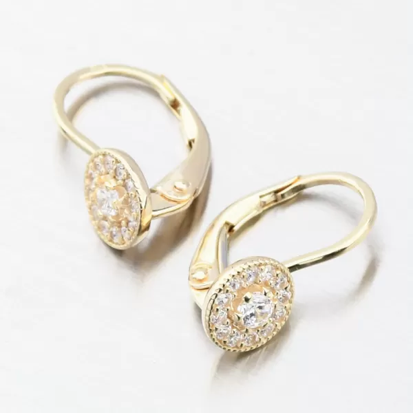 Zlaté náušnice so zirkónmi 42-32775