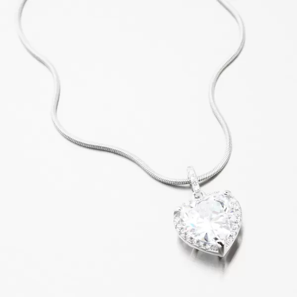 Strieborný prívesok srdca HST-13314