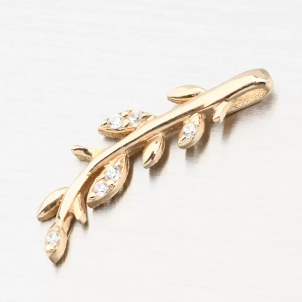 Zlatý prívesok vetvička so zirkónmi 13R-421