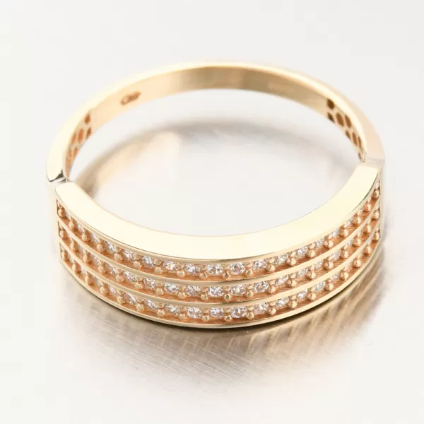 Dámsky prsteň žlté zlato 585 so zirkónmi 111P-110745