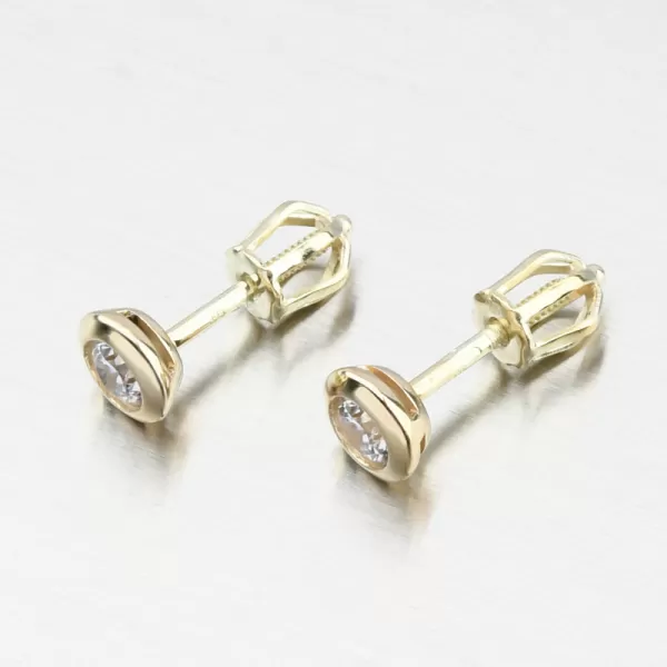 Zlaté napichovacie náušnice so zirkónom DZF3673-ZL-ZIR