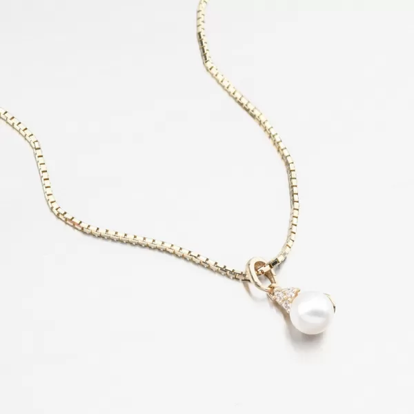 Zlatý prívesok s perlom a zirkónmi 53GZ-2235-ZL