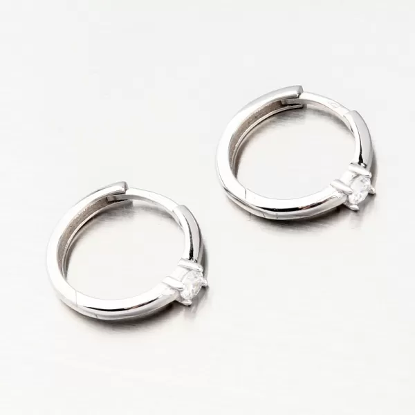 Dámske náušnice žlté zlato 585 kruhov so zirkónom 12R-724