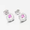 Strieborné náušnice kôstky s ružovým zirkónom PKL-2177