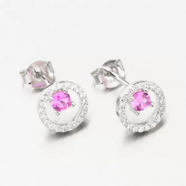 Strieborné náušnice kôstky s ružovým zirkónom PKL-2177