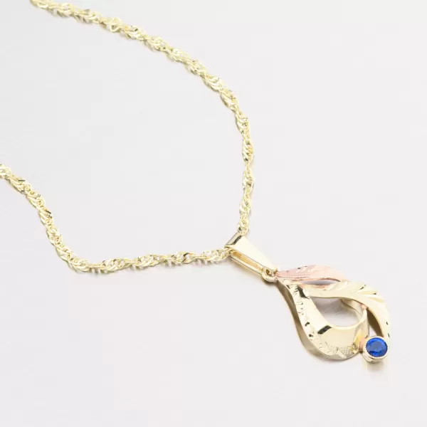 Zlatý prívesok so zafírom 53p-081TM