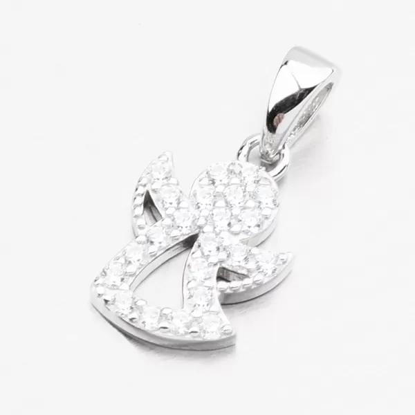 Strieborný prívesok Anjel s zirkónmi PKL-3164