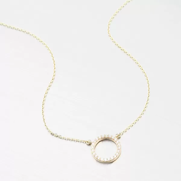 Dámsky náhrdelník žlté zlato 585 zirkón DZF4369-ZL-ZIR