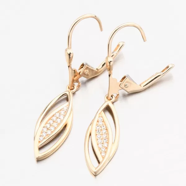 Náušnice so zlatou podložkou so zirkónom 223p-122046