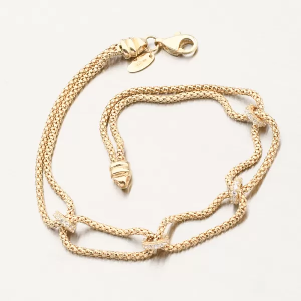 Zlatý náramok so zirkónmi 144P-141216