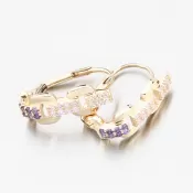 Dámske náušnice žlté zlato 585 so zirkónmi 153P-123157-305