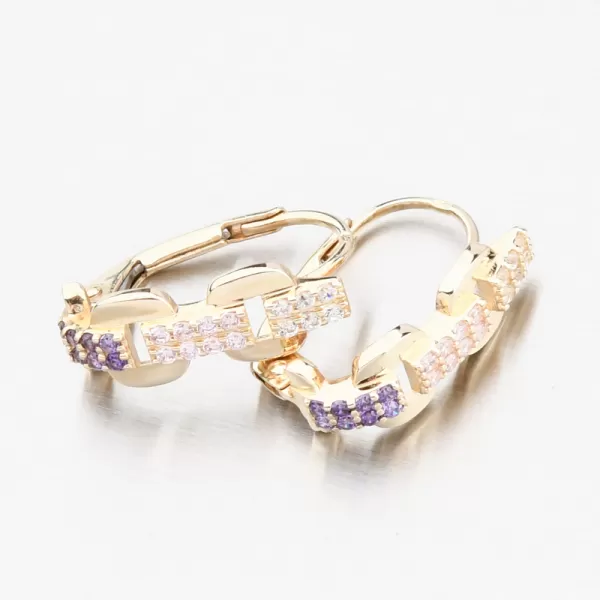 Dámske náušnice žlté zlato 585 so zirkónmi 153P-123157-305