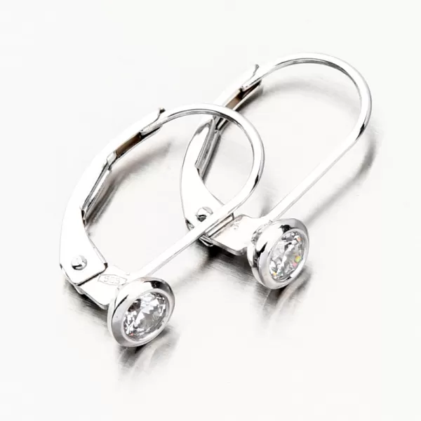 Náušnice z bieleho zlata so zirkónom 52DZ-8007B-KL-ZIR