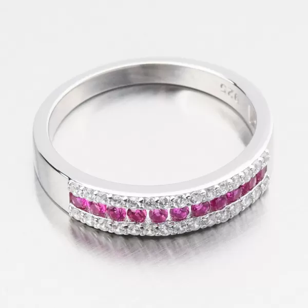 Dámsky prsteň striebro 925 so zirkónmi a rubínmi PKL-1068