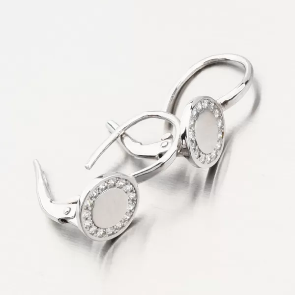 Náušnice z bieleho zlata so zirkónmi 668P-120418