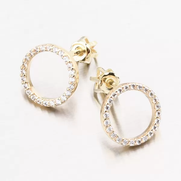 Zlaté náušnice Kruh so zirkónmi DZF4331-ZL-ZIR