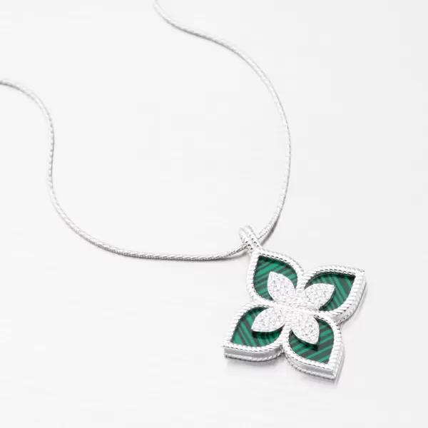 Strieborný prívesok kvetina so zirkónmi PKL-3133