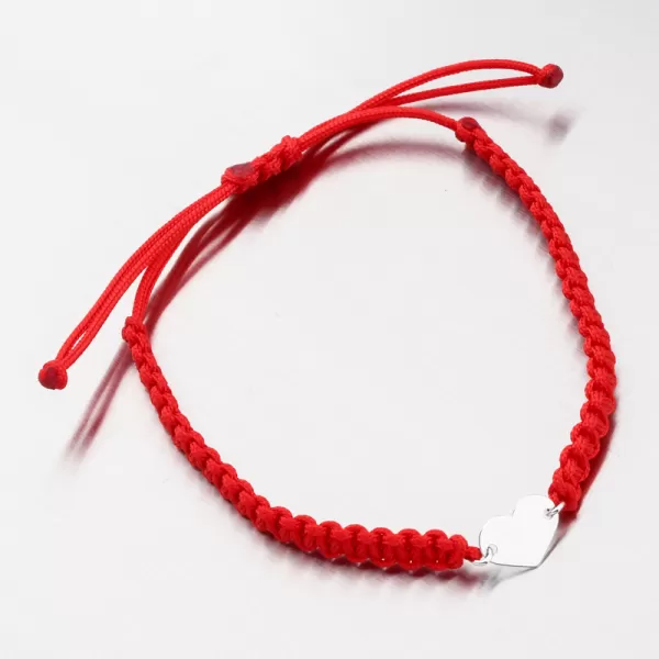 Náramok červený reťazec so srdcom 74-007B-CV