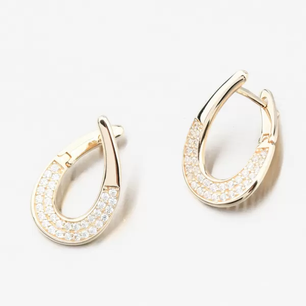 Dámske náušnice žlté zlato 585 so zirkónmi 163P-122670