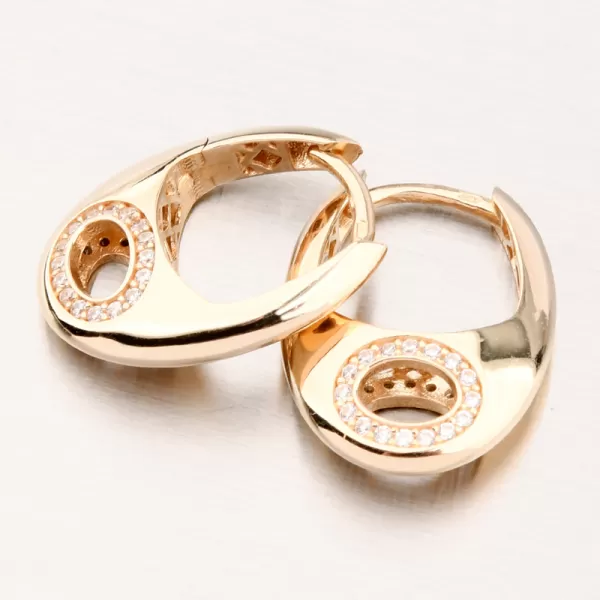 Dámske náušnice žlté zlato 585 so zirkónmi 12R-754