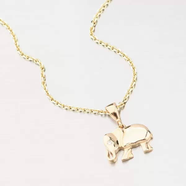 Zlatý prívesok slon so zirkónom GCA13-010