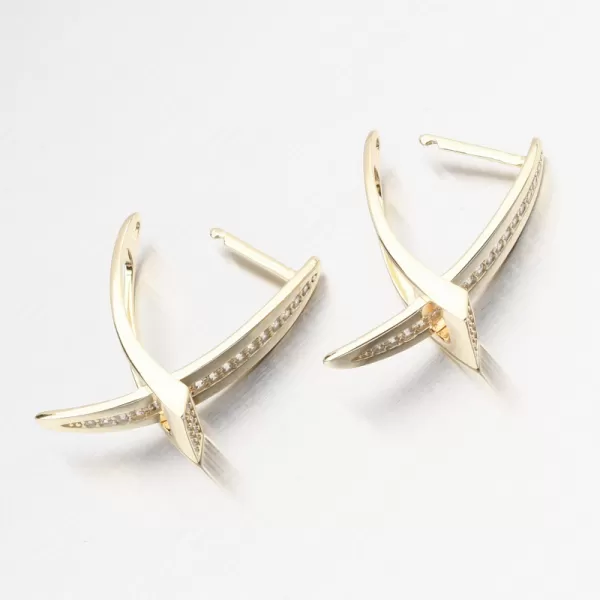 Zlákané strieborné náušnice so zirkónmi PKL-2273