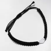 Náramok s čiernym strunom so srdcom 74-007b-čierny