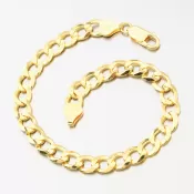 Strieborný pozlátený náramok Pancer CHRS-08-180-FLAT-CONC-AU