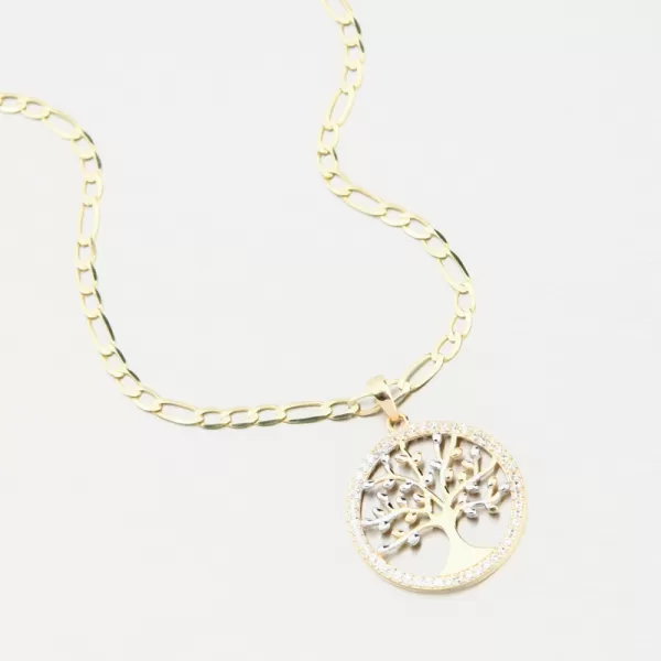 Zlatý prívesok strom života so zirkónmi 43-21990
