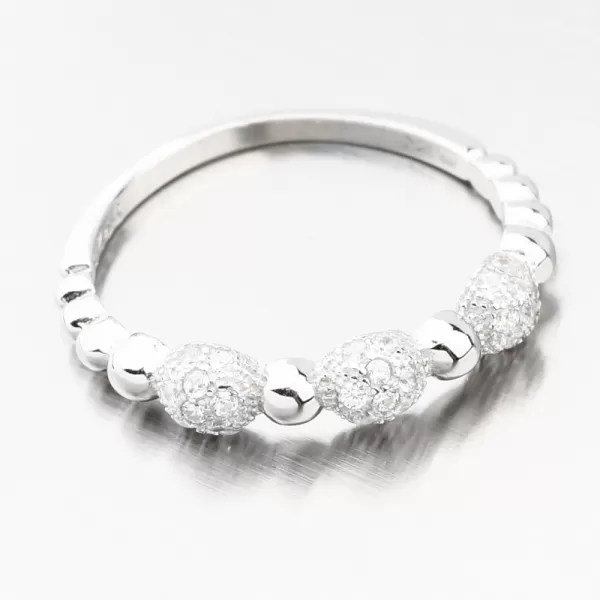 Strieborný prsteň so zirkónmi GST-11543