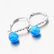 Strieborné náušnice s modrým opálom a so zirkónmi PKL-2171