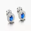 Dámske náušnice biele zlato 585 zirkón zafír 52GZ-8049B-SAF-SR