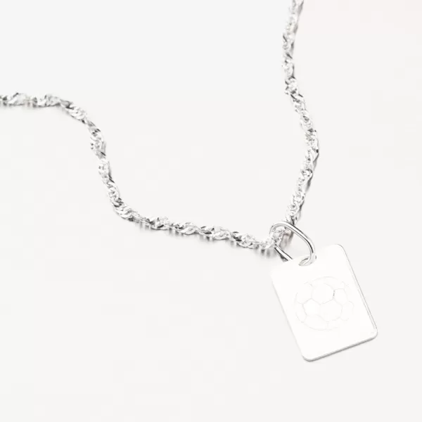 Strieborný prívesok doštička futbalová lopta PAMŠ-130044-Ag