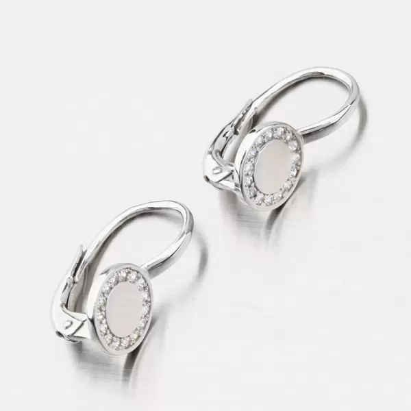 Náušnice z bieleho zlata so zirkónmi 668P-120418