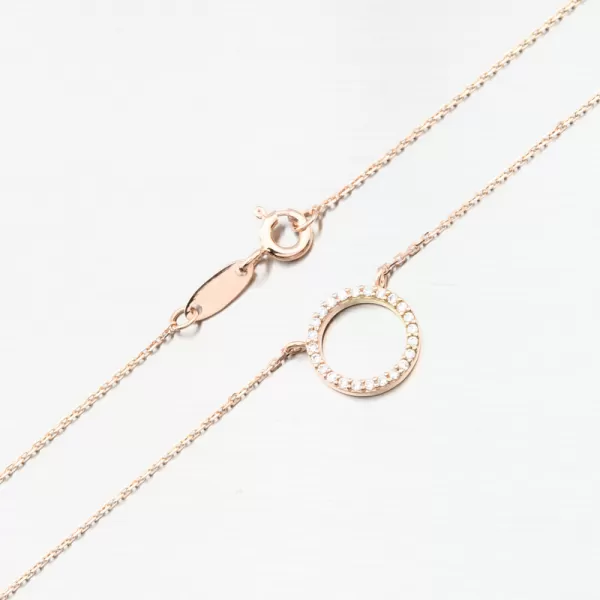 Náhrdelník v ružovom zlate DZF 4369-CV-ZIR