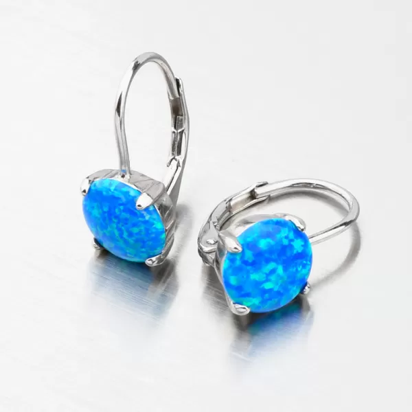 Strieborné náušnice s modrým opálom