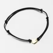 Náramok čierny povrázkový so srdcom 74-005ZL-Black