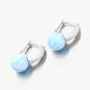 Strieborné náušnice so svetlo modrým opálom a so zirkónmi PKL-2167